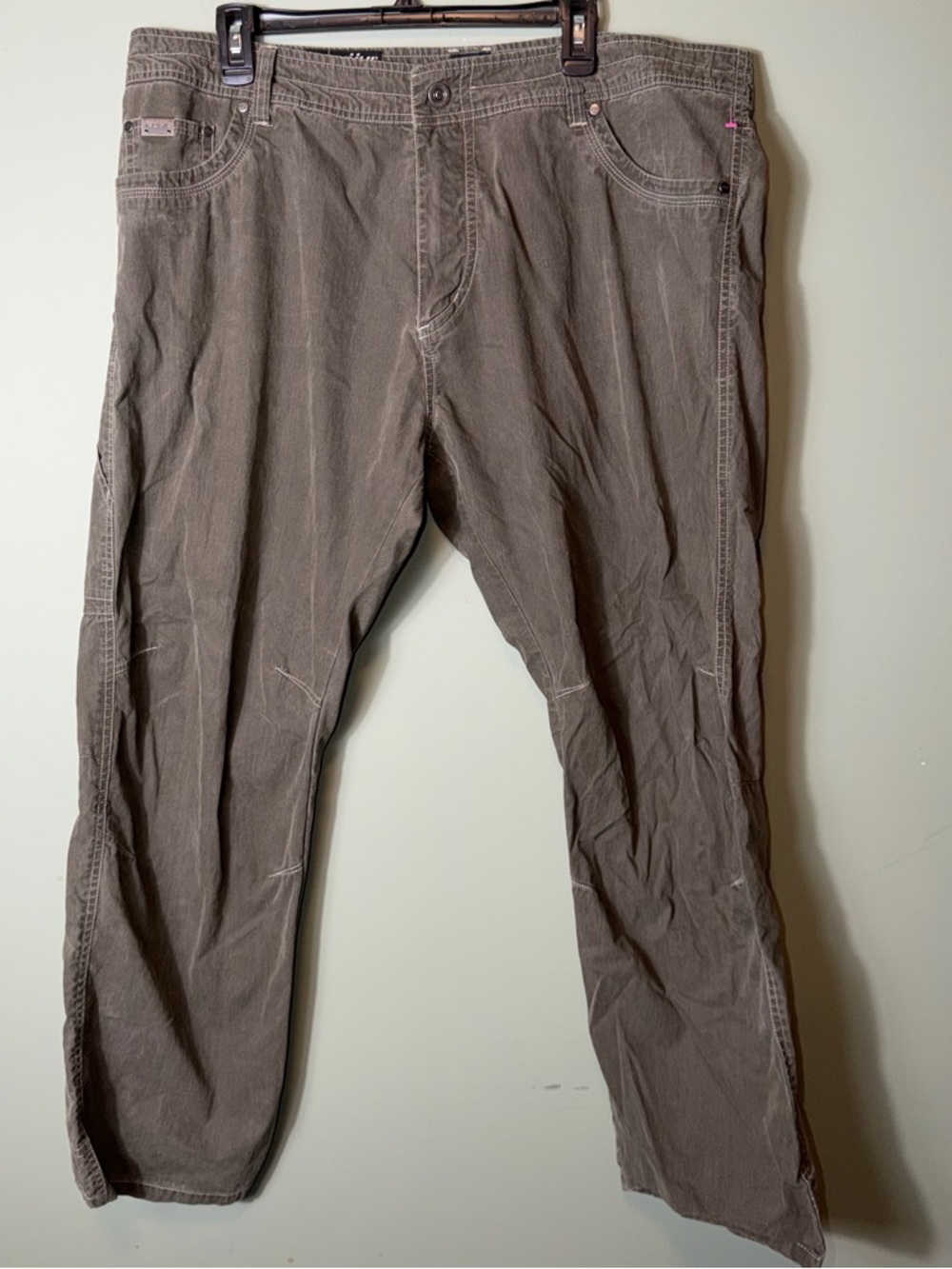 Kuhl Men's Vintage Patina Dye Brown Pants - Classic Straight Fit 40X30